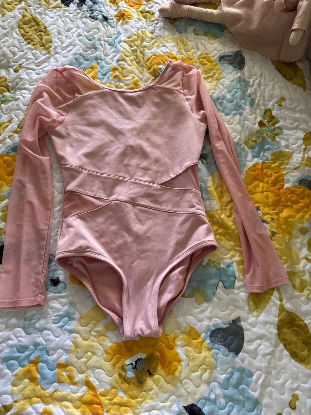Justice Pink Long-Sleeve Dance Leotard